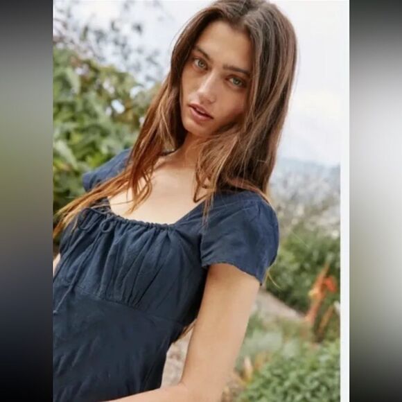 NEW FREE PEOPLE NATALYA SOLID MIDI DRESS - Picture 3 of 4